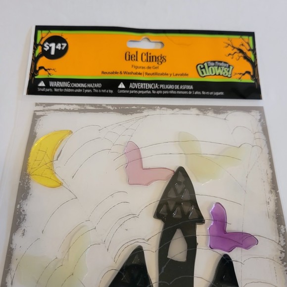 Halloween Haunted House Gel Window Clings. New In Packaging. - Picture 4 of 4